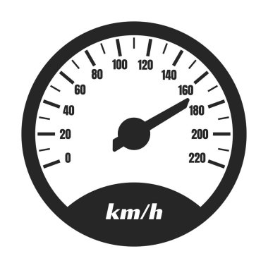 Hız göstergesi vektör simgesi. Siyah vektör simgesi beyaz arkaplan hız göstergesinde izole edildi .