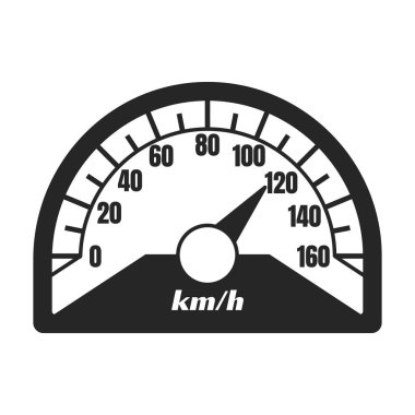 Hız göstergesi vektör simgesi. Siyah vektör simgesi beyaz arkaplan hız göstergesinde izole edildi .