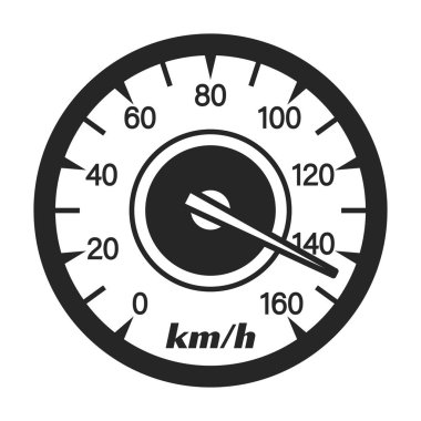 Hız göstergesi vektör simgesi. Siyah vektör simgesi beyaz arkaplan hız göstergesinde izole edildi .