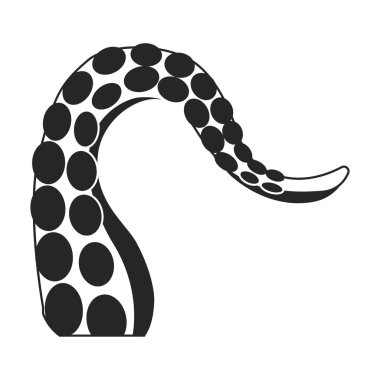 Ahtapot vektör simgesi. Siyah vektör simgesi beyaz arkaplan ahtapotunda izole edildi.