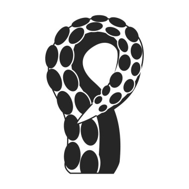 Ahtapot vektör simgesi. Siyah vektör simgesi beyaz arkaplan ahtapotunda izole edildi.