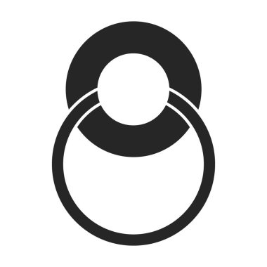 Kapı tokmağı vektör simgesi. Siyah vektör simgesi beyaz arka plan kapı kolunda izole edildi.