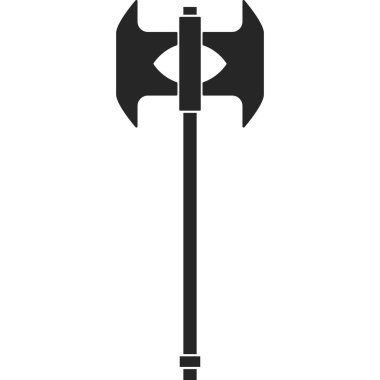 Balta vektör simgesi. Siyah vektör simgesi beyaz arka plan baltasında izole edildi.