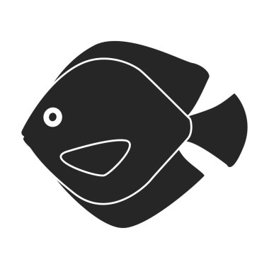 Tropik balık vektörü siyah ikon. Beyaz arka planda vektör illüstrasyonu egzotik bir balık. Tropik balıkların izole edilmiş siyah illüstrasyon simgesi .