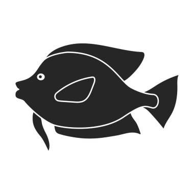 Tropik balık vektörü siyah ikon. Beyaz arka planda vektör illüstrasyonu egzotik bir balık. Tropik balıkların izole edilmiş siyah illüstrasyon simgesi .