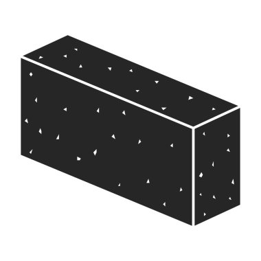 Cinderblock vektör simgesi. Siyah vektör simgesi beyaz arkaplan briketinde izole edildi.