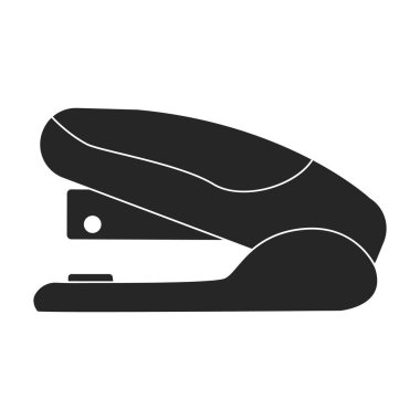 Zımba vektörü siyah simgesi. Beyaz arka planda delgi zımbası vektör illüstrasyonu. Zımbanın izole edilmiş siyah çizim simgesi .