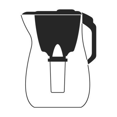 Süzgeç sürahi vektör simgesi. Siyah vektör simgesi beyaz arkaplan süzgeç sürahisinde izole edildi.