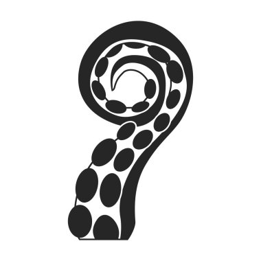 Ahtapot vektör simgesi. Siyah vektör simgesi beyaz arkaplan ahtapotunda izole edildi.