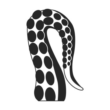 Ahtapot vektör simgesi. Siyah vektör simgesi beyaz arkaplan ahtapotunda izole edildi.