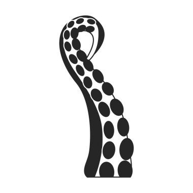 Ahtapot vektör simgesi. Siyah vektör simgesi beyaz arkaplan ahtapotunda izole edildi.