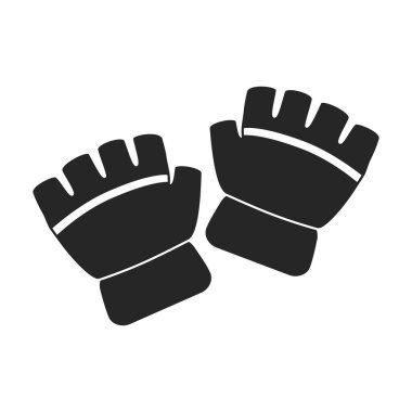 Siyah eldiven vektörü simgesi. Beyaz arka plan için vektör illüstrasyon aksesuarı. Eldivenin izole edilmiş siyah çizim simgesi.