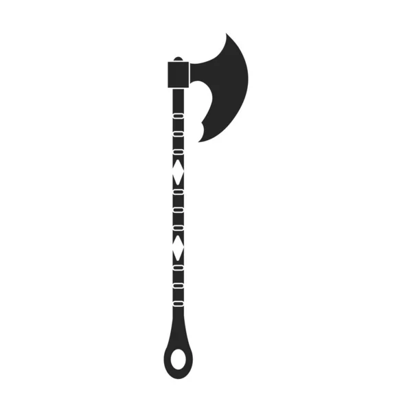 Axe of medieval vector black icon. Vector illustration weapon ancient on white background. Isolated black illustration icon axe of medieval . — Stock Vector