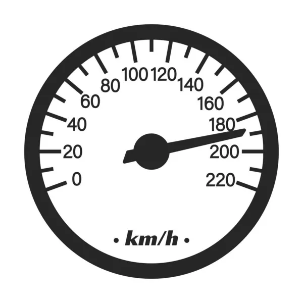 Ikona vektoru tachometru.Ikona černého vektoru izolovaná na bílém pozadí tachometru . — Stockový vektor