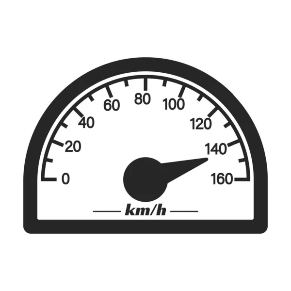 Speedometer vector icon.Black vector icon isolated on white background speedometer . — Stock Vector