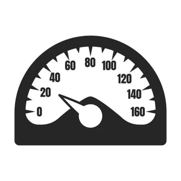 Icône vectorielle du compteur de vitesse.Icône vectorielle noire isolée sur fond blanc compteur de vitesse . — Image vectorielle