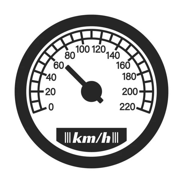 Snelheidsmeter vector icon.Black vector pictogram geïsoleerd op witte achtergrond snelheidsmeter . — Stockvector