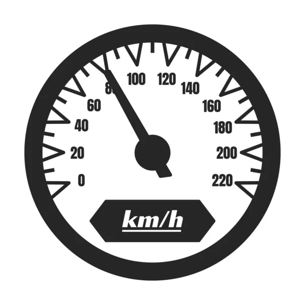 Ikona vektoru tachometru.Ikona černého vektoru izolovaná na bílém pozadí tachometru . — Stockový vektor