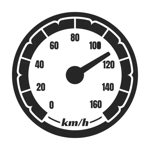 Snelheidsmeter vector icon.Black vector pictogram geïsoleerd op witte achtergrond snelheidsmeter . — Stockvector