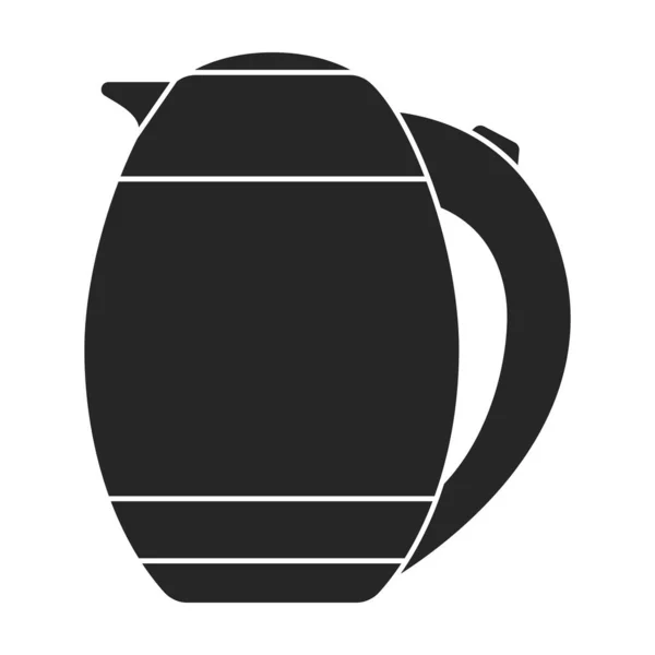 Kettle vector black icon. Vector illustration teapot on white background. Isolated black illustration icon of kettle . — Stock Vector