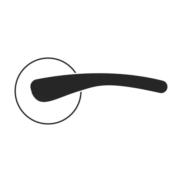 Значок вектора дверной ручки. Черный вектор на белом фоне. — стоковый вектор