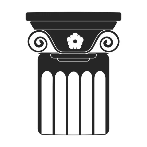 Antigua columna vector icono negro. Pilar de ilustración vectorial de antigüedad sobre fondo blanco. Icono de ilustración en negro aislado de la columna antigua . — Archivo Imágenes Vectoriales