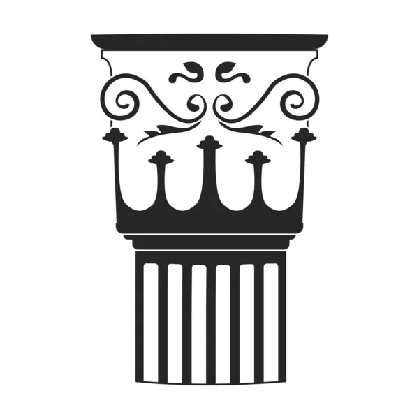 Ancient column vector black icon. Vektorový ilustrační pilíř starožitnosti na bílém pozadí. Izolovaná černá ilustrace ikony starověkého sloupce . — Stockový vektor