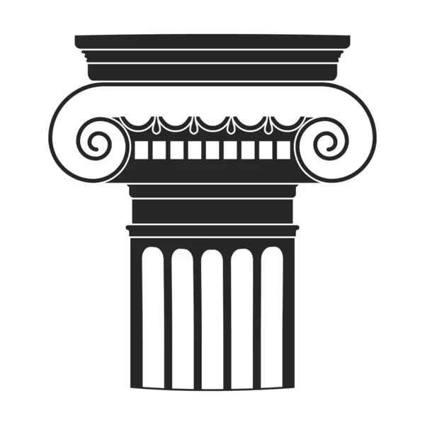 Oud kolom vector zwart icoon. Vector illustratie pijler van antiek op witte achtergrond. Geïsoleerde zwarte illustratie icoon van de oude kolom . — Stockvector