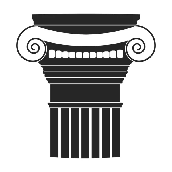 Oud kolom vector zwart icoon. Vector illustratie pijler van antiek op witte achtergrond. Geïsoleerde zwarte illustratie icoon van de oude kolom . — Stockvector