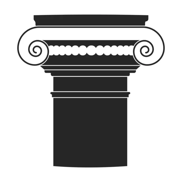 Antigua columna vector icono negro. Pilar de ilustración vectorial de antigüedad sobre fondo blanco. Icono de ilustración en negro aislado de la columna antigua . — Archivo Imágenes Vectoriales