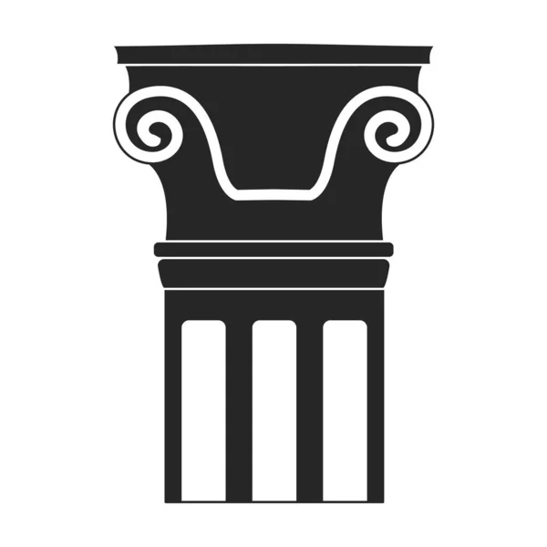 古代の列ベクトル黒のアイコン。白を背景にアンティークのベクトルイラスト柱。古代の列の隔離された黒のイラストアイコン . — ストックベクタ