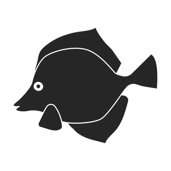 Tropical fish vector black icon. Vector illustration exotic aunafish on white background. Isolated black illustration icon of tropical fish . — Stock Vector