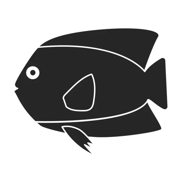 Vector de peces tropicales icono negro. Ilustración vectorial exótica aunafish sobre fondo blanco. Icono de ilustración en negro aislado de peces tropicales . — Vector de stock