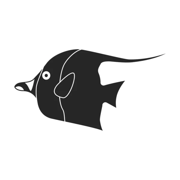 Tropische Fische Vektor schwarzes Symbol. Vektorillustration exotische Tantafische auf weißem Hintergrund. Isolierte schwarze Illustration von tropischen Fischen . — Stockvektor