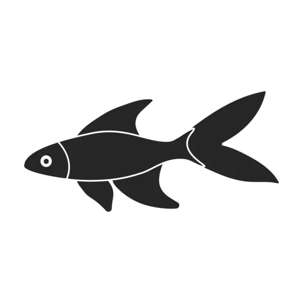Tropik balık vektörü siyah ikon. Beyaz arka planda vektör illüstrasyonu egzotik bir balık. Tropik balıkların izole edilmiş siyah illüstrasyon simgesi . — Stok Vektör