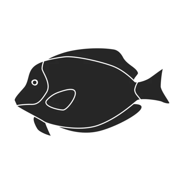 Tropical fish vector black icon. Vector illustration exotic aunafish on white background. Isolated black illustration icon of tropical fish . — Stock Vector