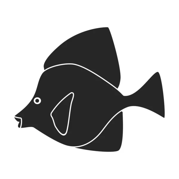 Vector de peces tropicales icono negro. Ilustración vectorial exótica aunafish sobre fondo blanco. Icono de ilustración en negro aislado de peces tropicales . — Archivo Imágenes Vectoriales