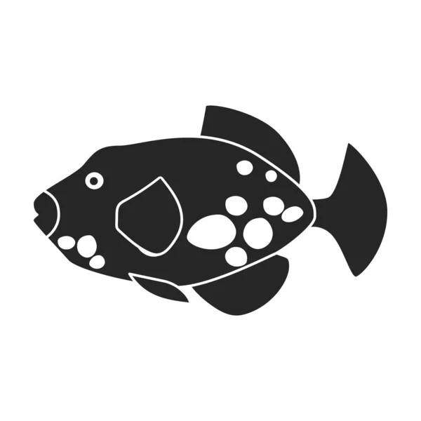 Vector de peces tropicales icono negro. Ilustración vectorial exótica aunafish sobre fondo blanco. Icono de ilustración en negro aislado de peces tropicales . — Vector de stock