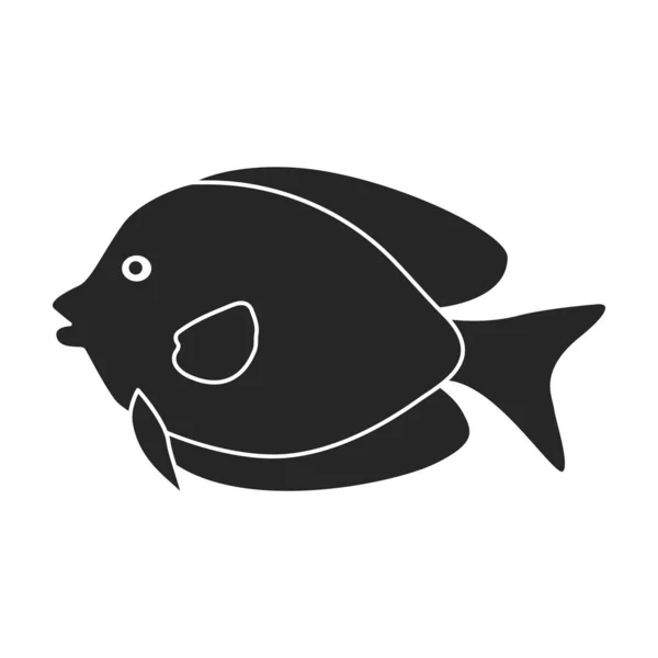 Vector de peces tropicales icono negro. Ilustración vectorial exótica aunafish sobre fondo blanco. Icono de ilustración en negro aislado de peces tropicales . — Archivo Imágenes Vectoriales
