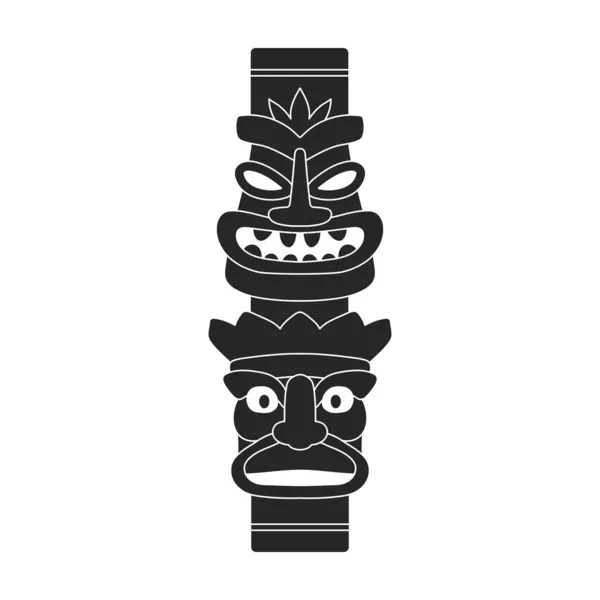 Totem vettore tribale icona nera. Maschera illustrazione vettoriale di idolo su sfondo bianco. Isolato icona illustrazione nera di totem tribale . — Vettoriale Stock