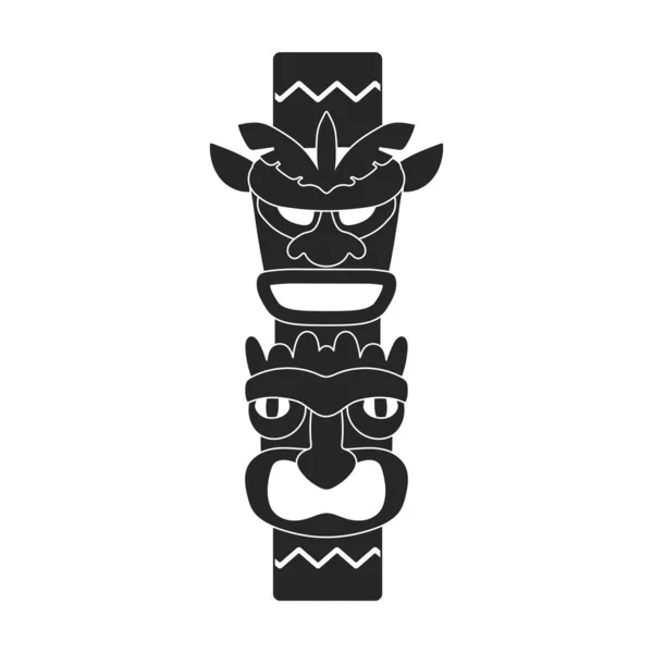 Totem tribal vector zwart icoon. Vector illustratie masker van idool op witte achtergrond. Geïsoleerde zwarte illustratie icoon van totem tribal . — Stockvector