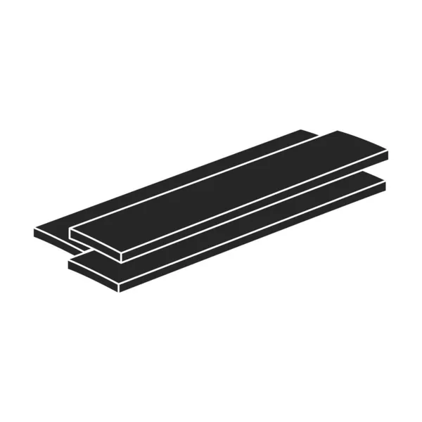 Icône vectorielle en bois Icône vectorielle noire isolée sur fond blanc pièce en bois. — Image vectorielle