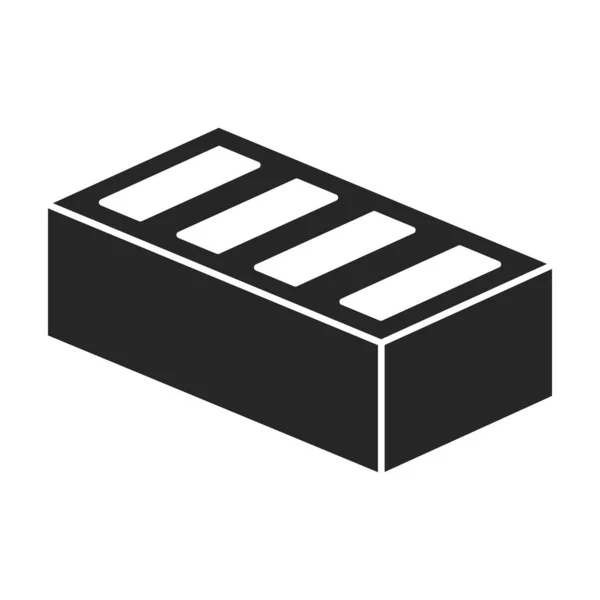 Brick vector icon.Black vector icon isolated on white background brick. — Stock Vector