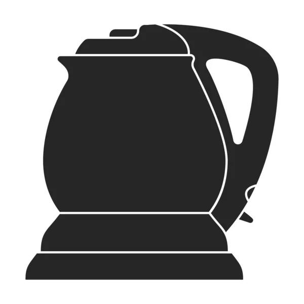 Кетле векторна чорна піктограма. Векторна ілюстрація чайника на білому тлі. Ізольована чорна ілюстрація значка чайника  . — стоковий вектор