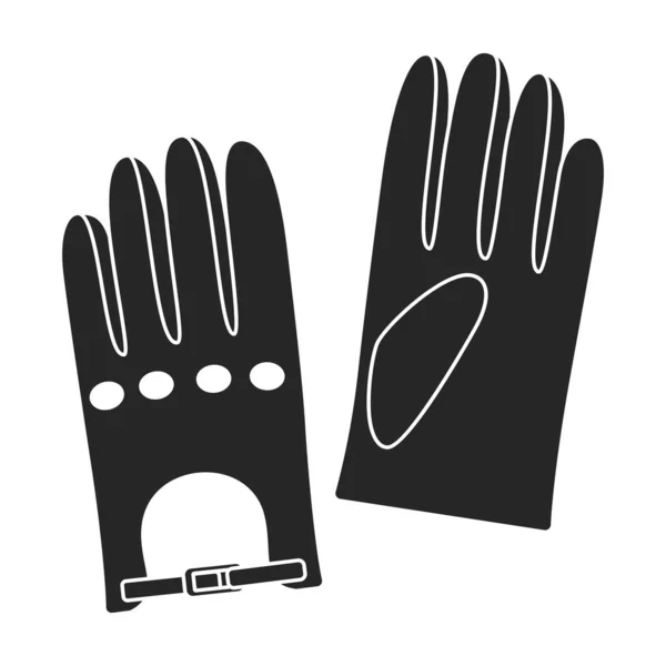 グローブ・ベクトル・ブラック・アイコン。白い背景に手のためのベクトルイラストアクセサリー。手袋の手の隔離された黒いイラストのアイコン. — ストックベクタ
