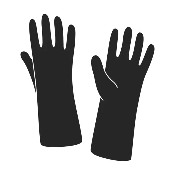 グローブ・ベクトル・ブラック・アイコン。白い背景に手のためのベクトルイラストアクセサリー。手袋の手の隔離された黒いイラストのアイコン. — ストックベクタ