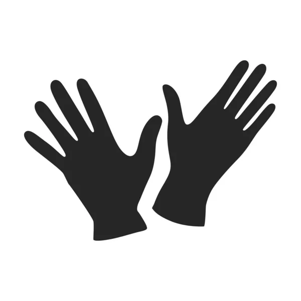 Handschuhvektor schwarzes Symbol. Vector Illustration Zubehör für die Hand auf weißem Hintergrund. Vereinzelte schwarze Ikone der Handschuhhand. — Stockvektor