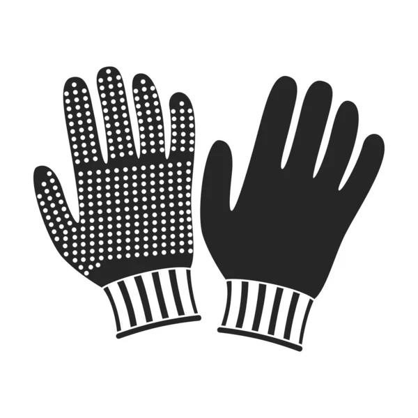 글러브 벡터 블랙 아이콘. 흰색 바탕에 손을 얹는 벡터 삽화 악세서리. 장갑의 분리 된 블랙 일러스트 아이콘. — 스톡 벡터