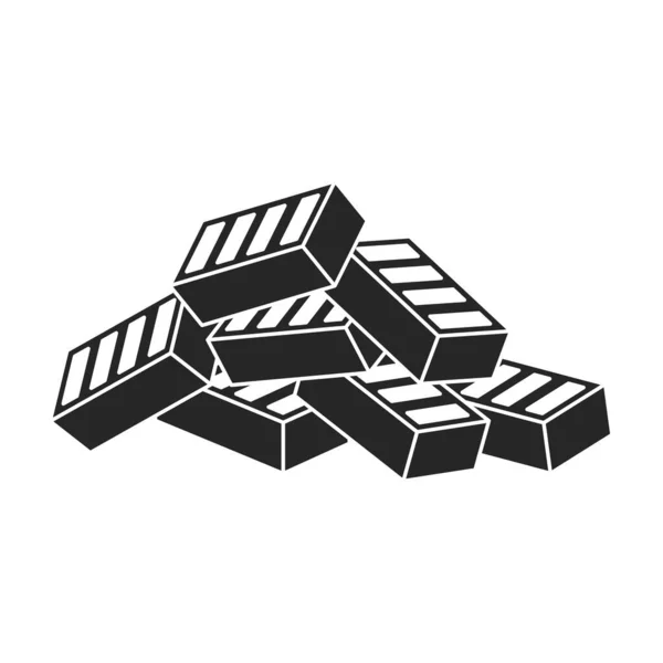 Cinderblock vector icon.Black vector icon isolated on white background cinderblock. Vector Graphics