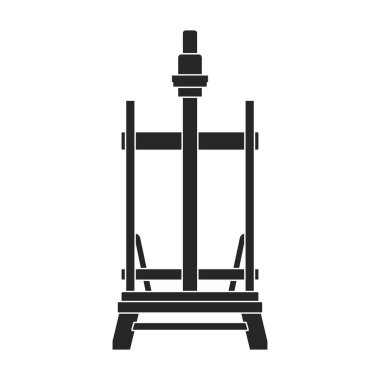 Easel vektör siyah simgesi. Beyaz arkaplanda vektör illüstrasyon sehpası. Tablonun izole edilmiş siyah çizim simgesi ayakta .